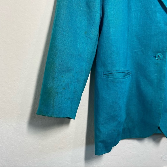 Samantha Scott Vintage Women’s 10 Long Linen Single button blazer Jacket Coat - Picture 5 of 10
